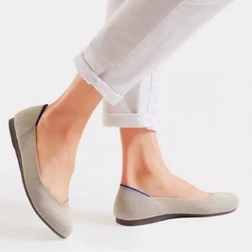 New Rothy’s Flax Birdseye Round Toe Flat - Size W7.5